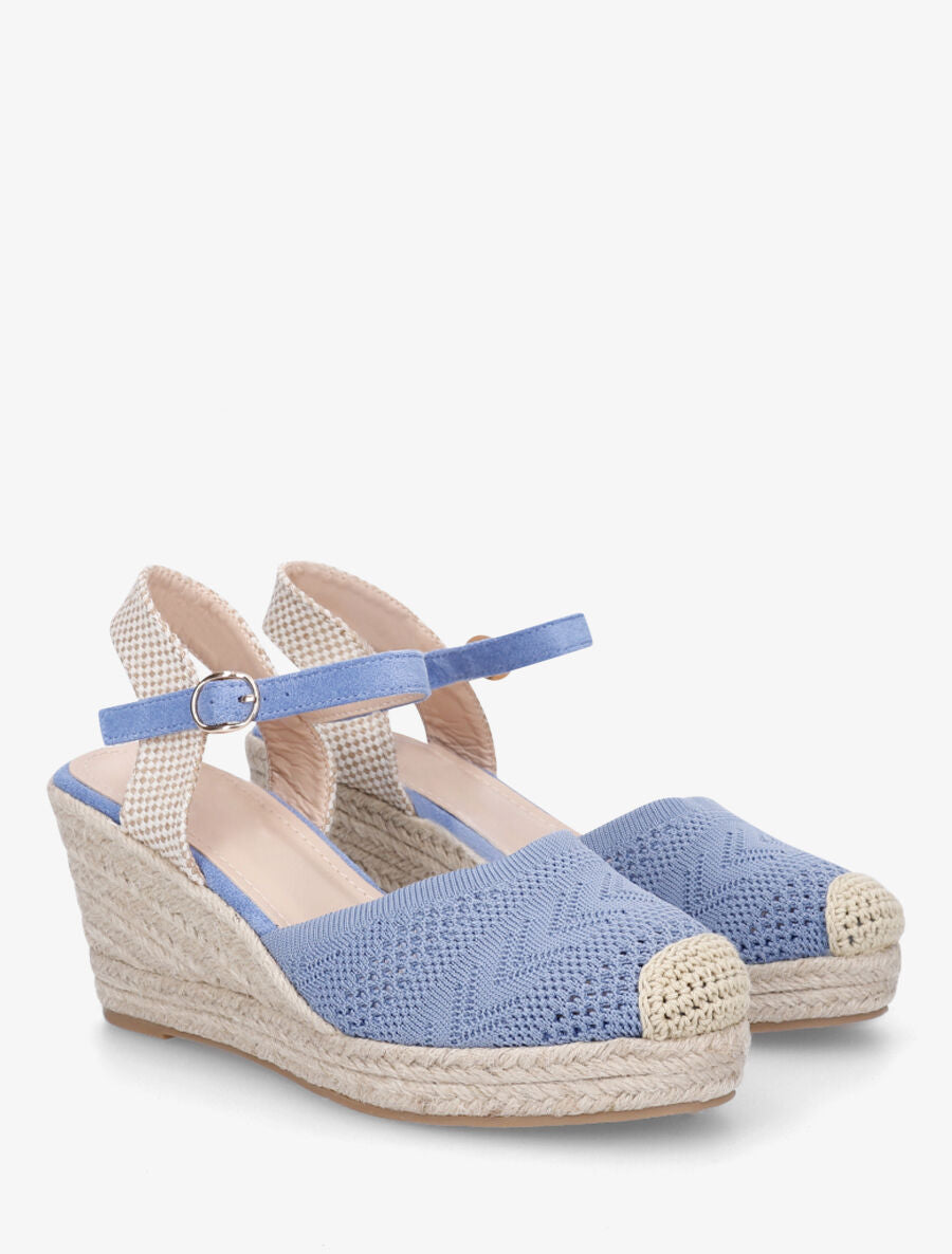 Espadrilles hautes en maille - Bleu - 4