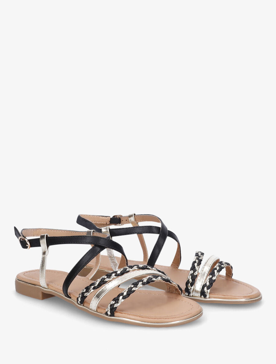 Nu-pieds multibrides tressées - Noir - 4