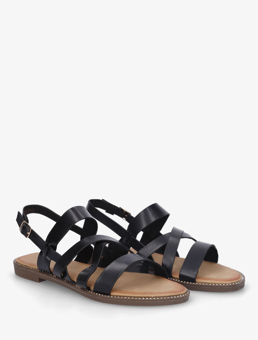 Nu-pieds à brides croisées - Noir - 4
