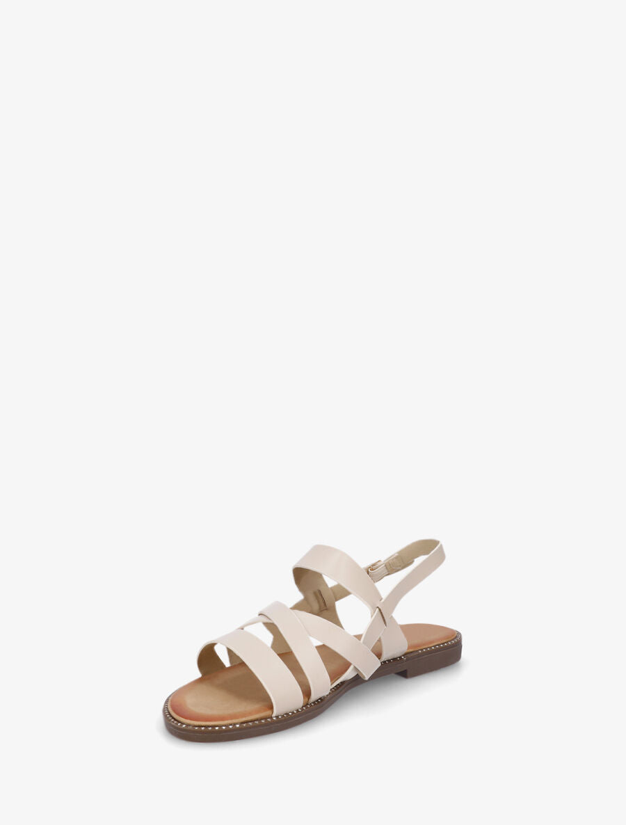 Nu-pieds à brides croisées - Beige - 3