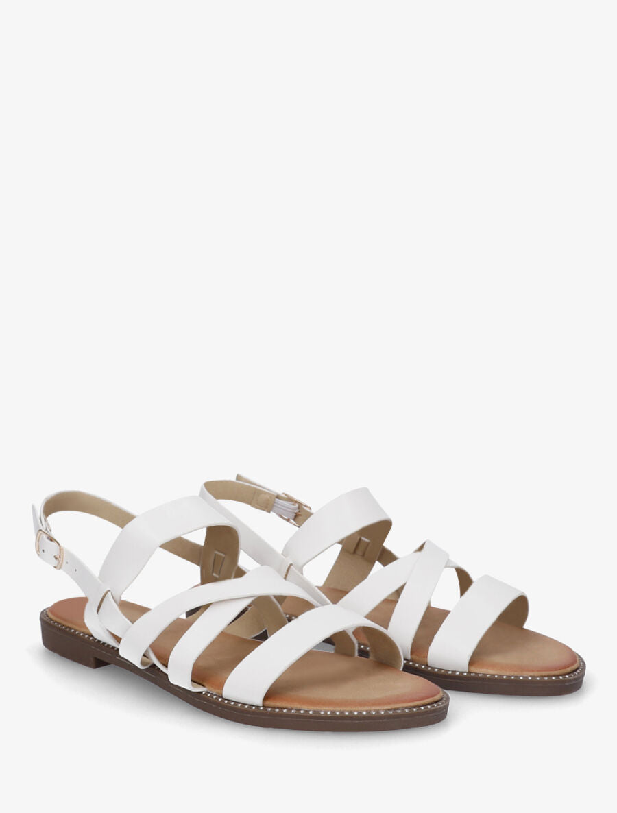 Nu-pieds à brides croisées - Blanc - 4
