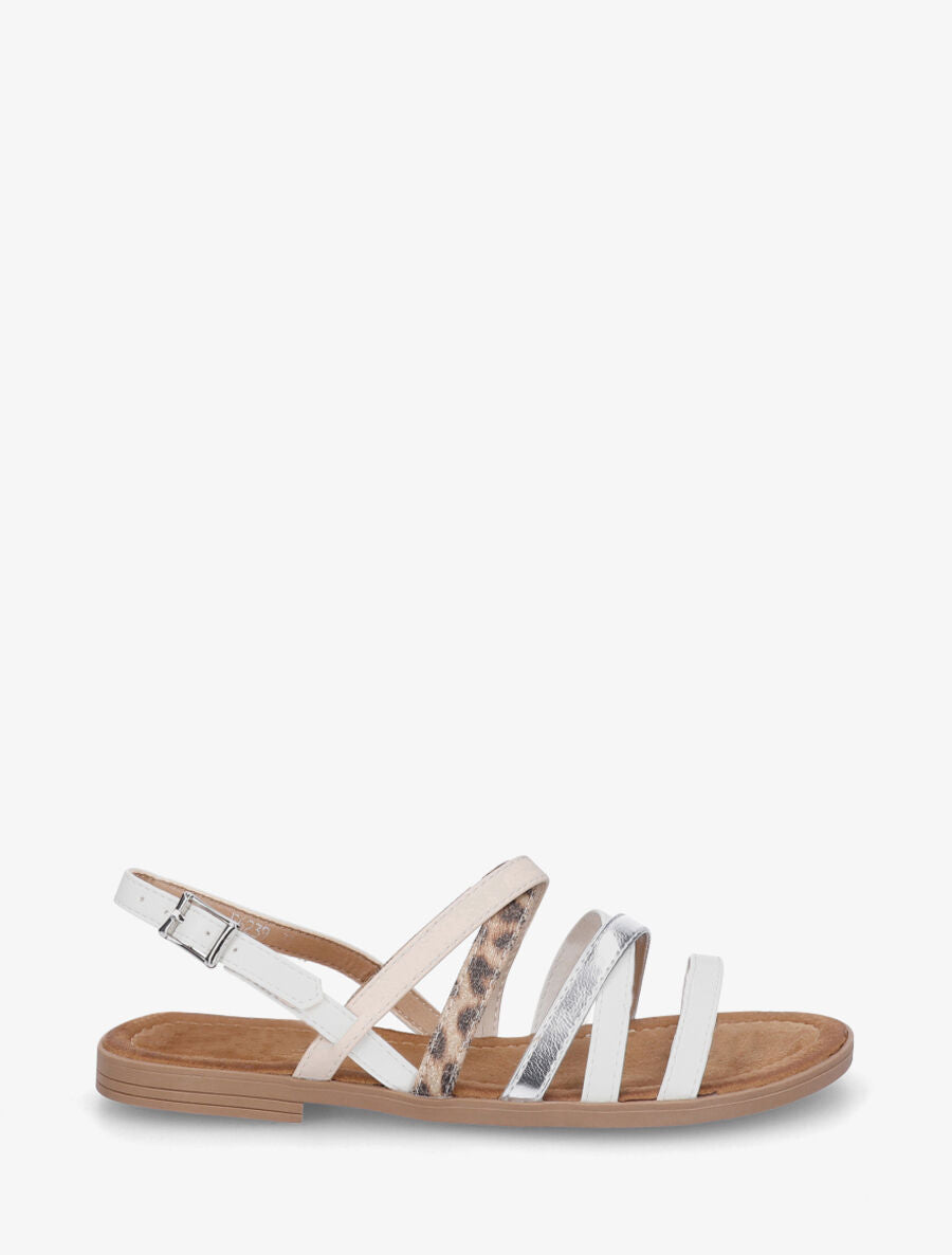 Nu-pieds à multi brides dépareillées - Blanc - 1