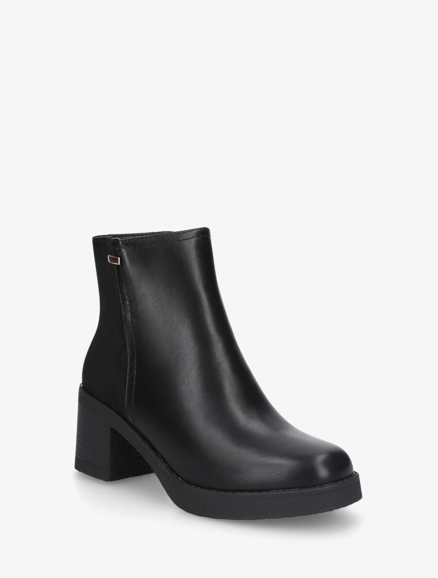Bottines en simili et suédine - Noir - 2