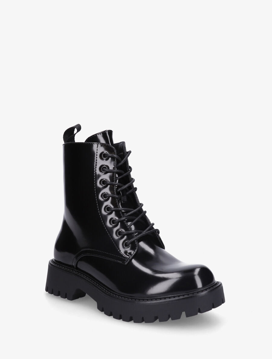 Bottines montantes vernies - Noir - 2