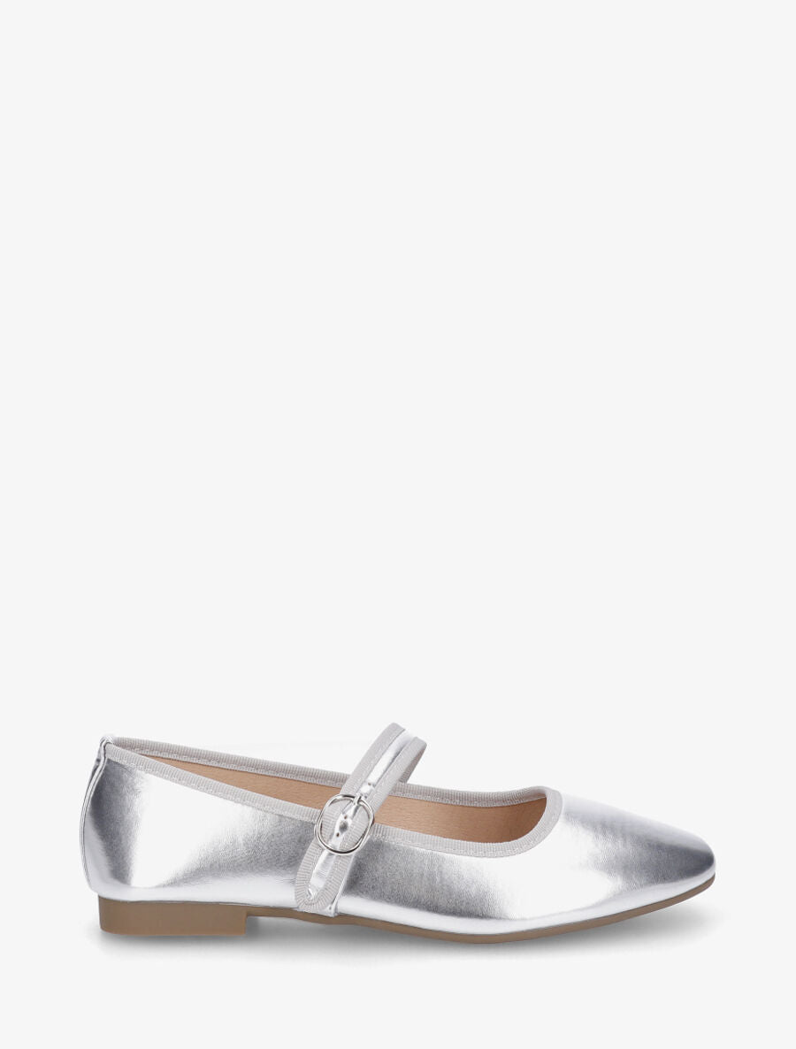 Ballerines en simili brillant à bride à boucle - Argent - 1