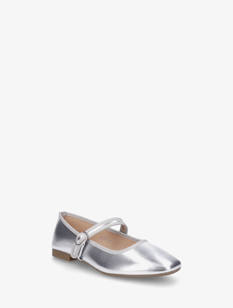 Ballerines en simili brillant à bride à boucle - Argent - 2