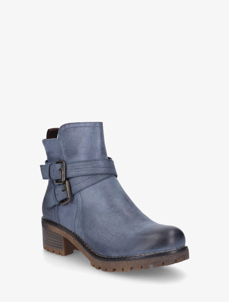 Bottines bimatière à ceinturons - Bleu - 2