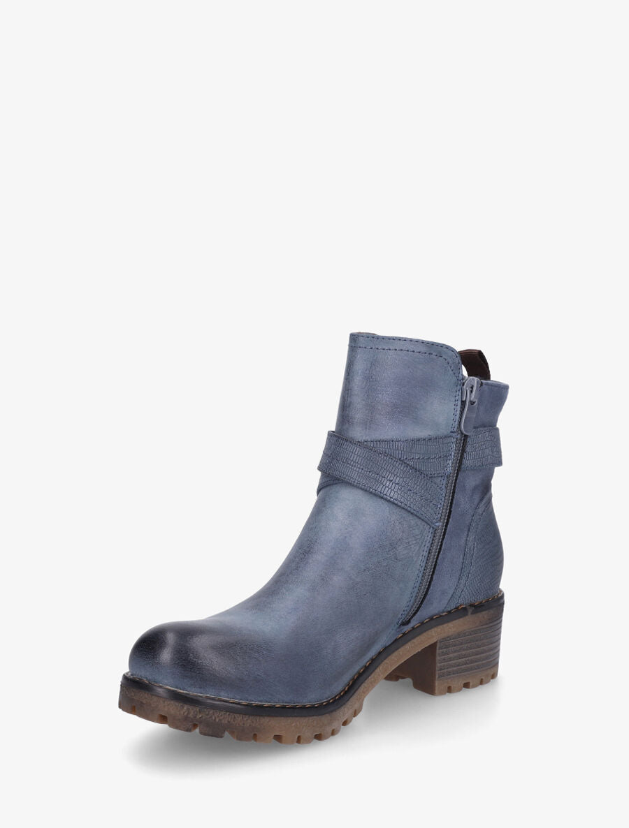 Bottines bimatière à ceinturons - Bleu - 3
