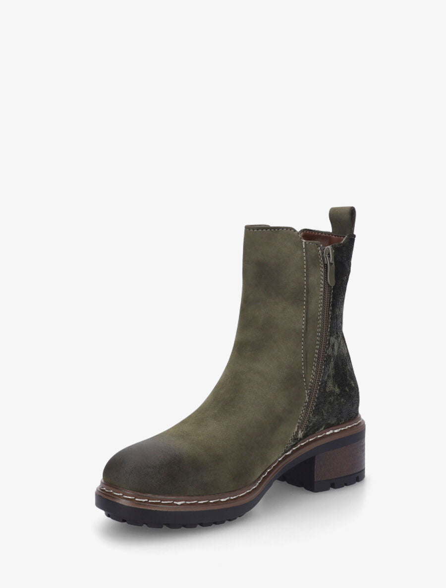 Bottines chelsea à détail python - Kaki - 3