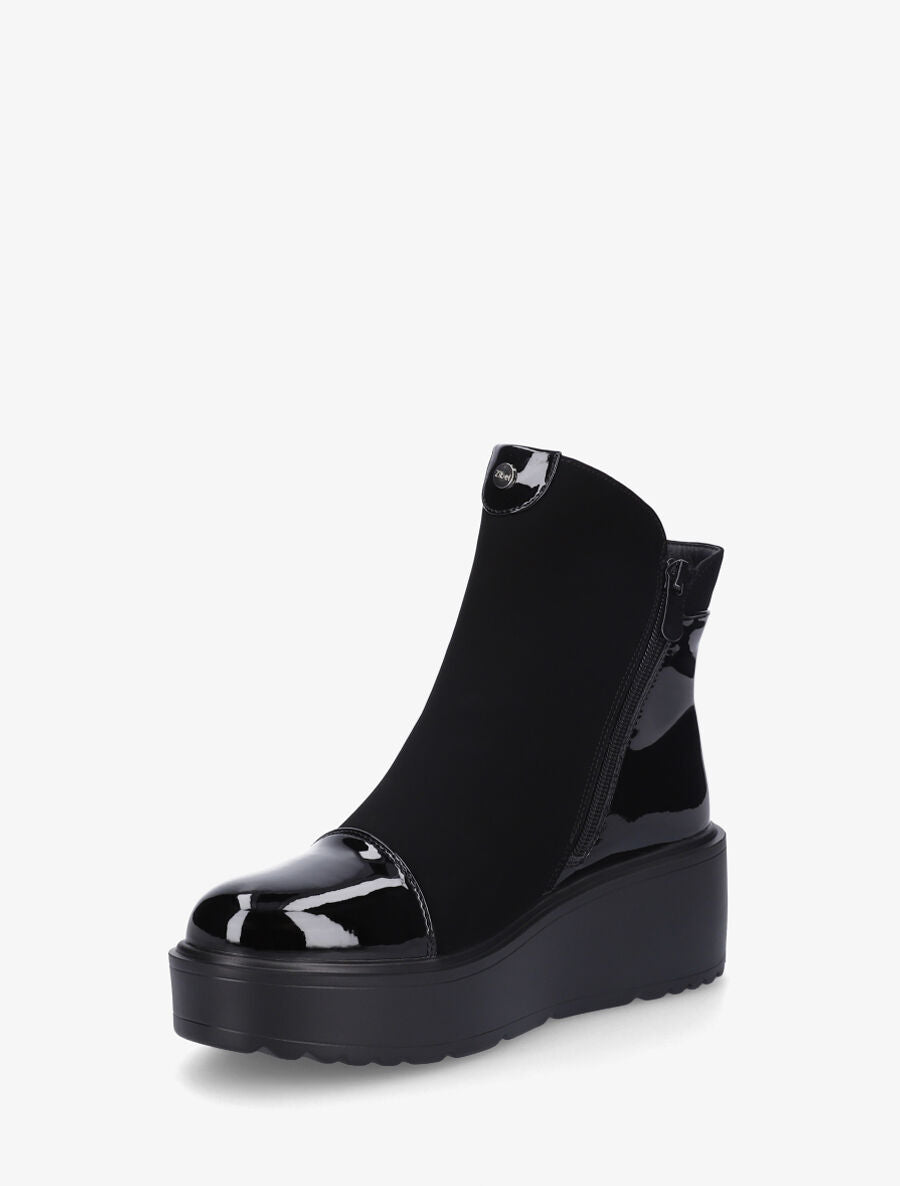 Bottines compensées bi-matière - Noir - 3