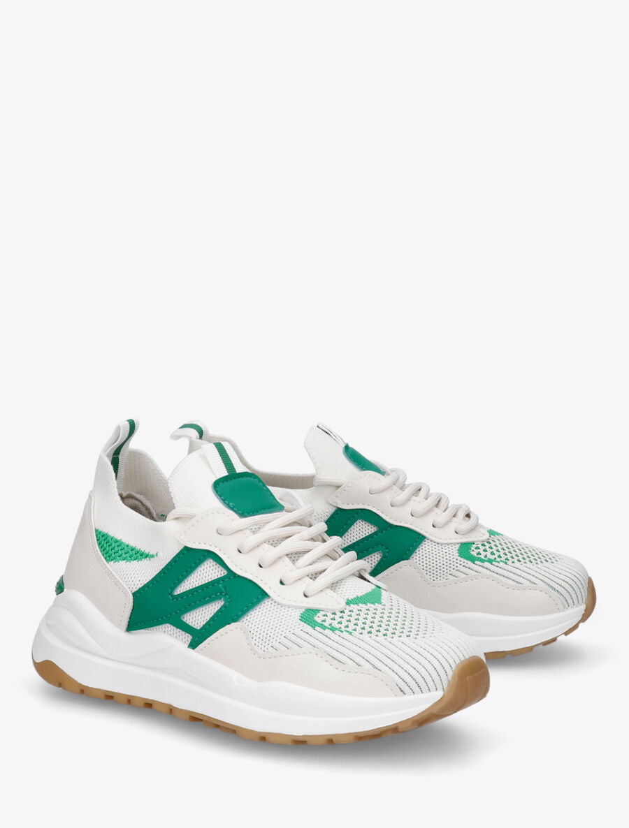 Baskets style chaussettes en simili - Vert - 4