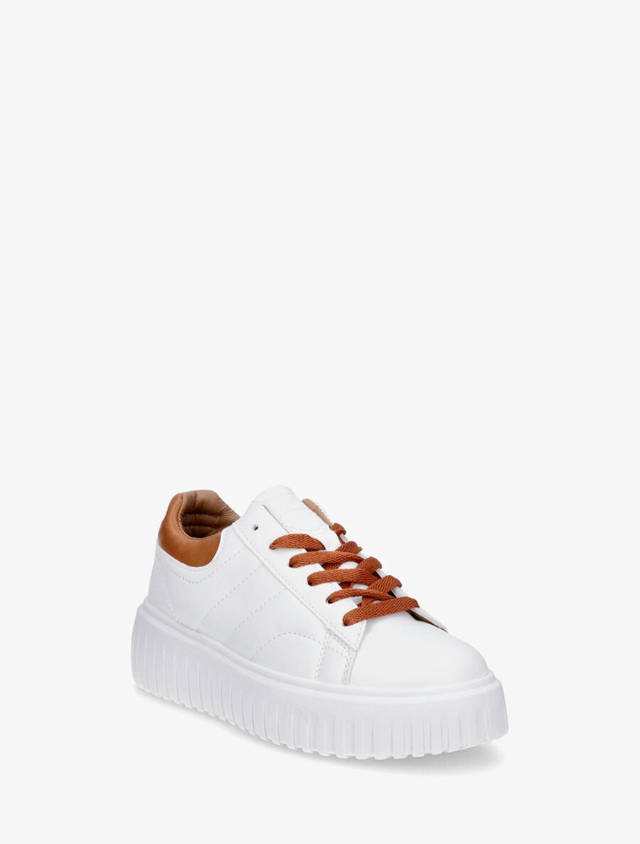 Sneakers à plateforme striée - Marron - 2