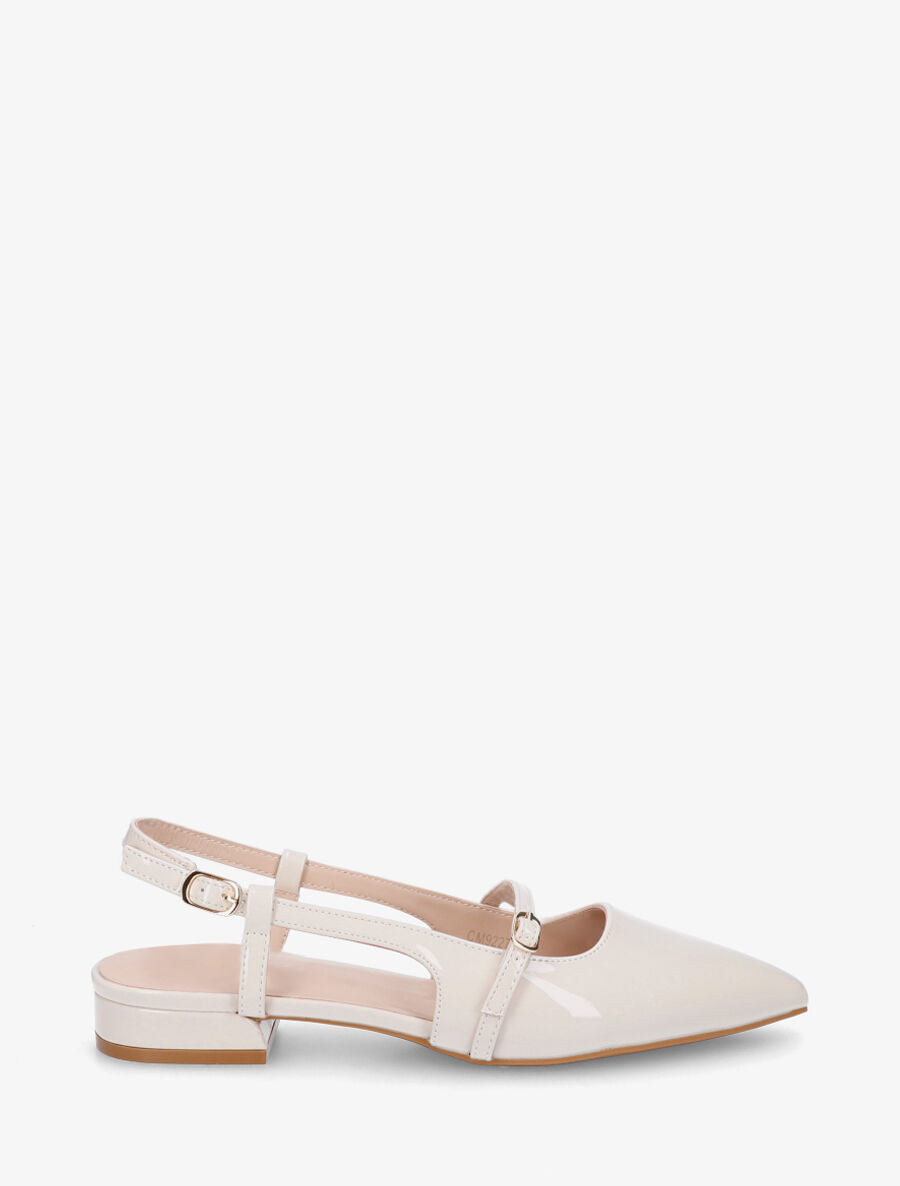 Ballerines pointus à talon ouvert - Beige - 1