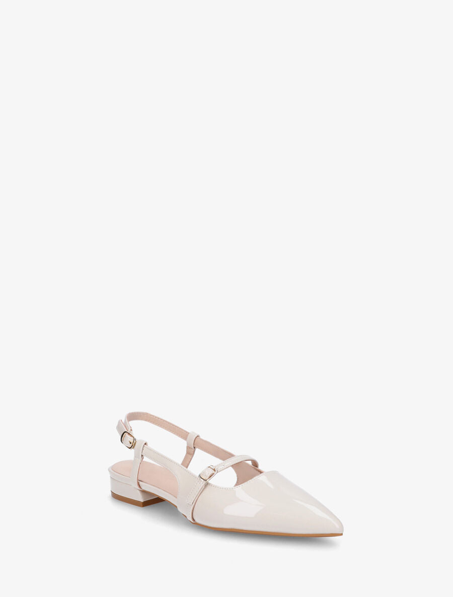 Ballerines pointus à talon ouvert - Beige - 2