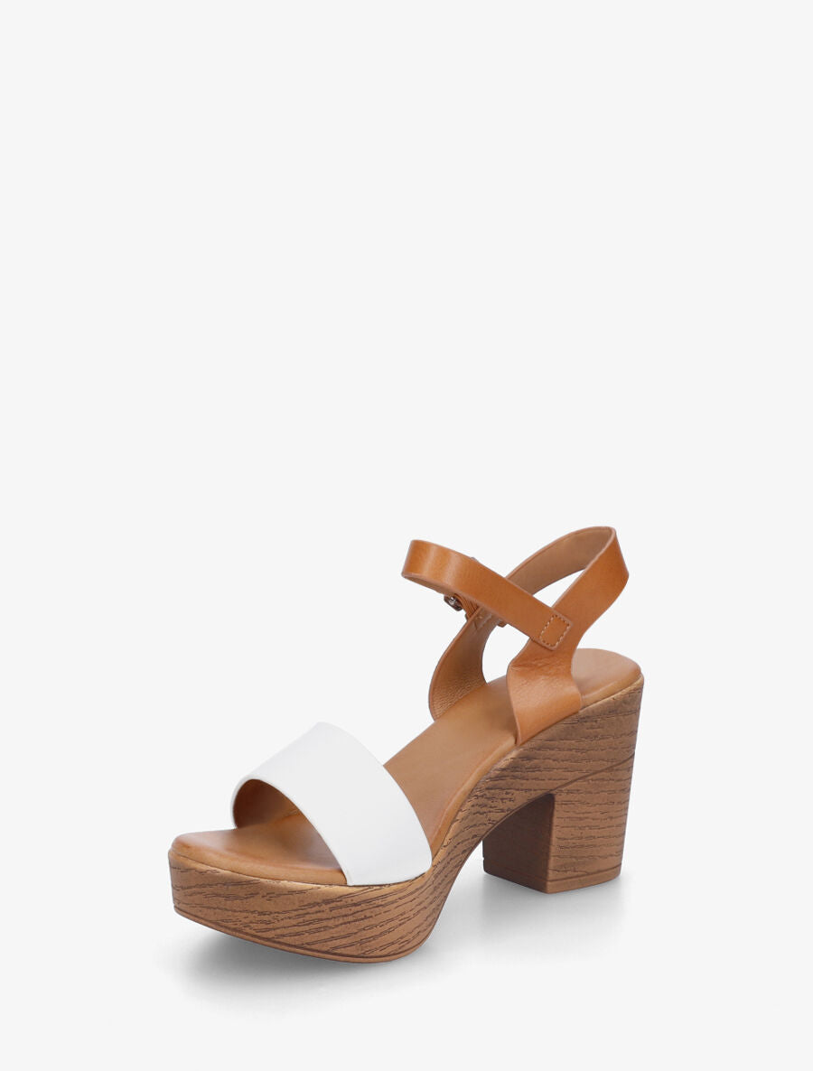 Sandales à talon haut en simili - Blanc - 3