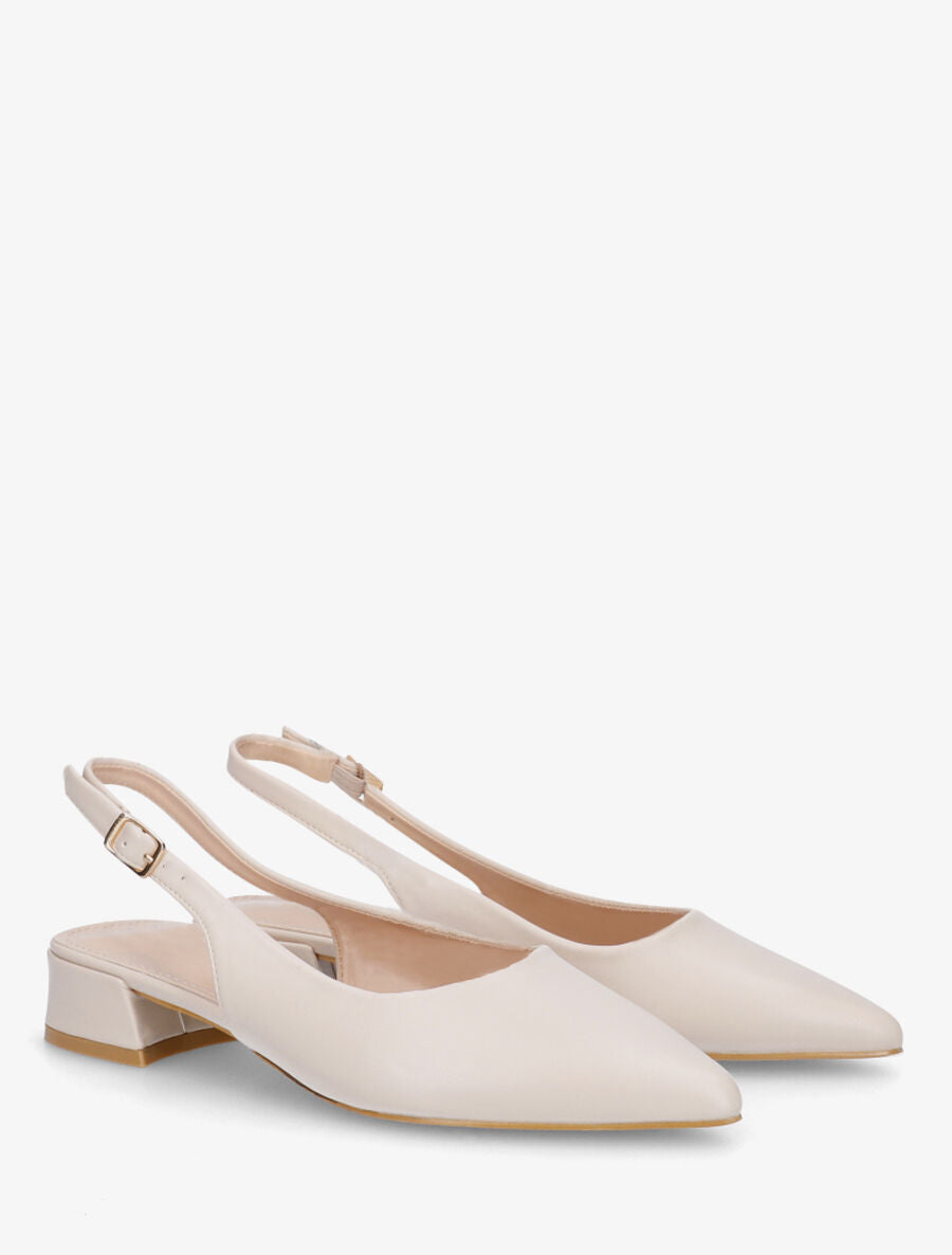 Ballerines pointues à quartier ouvert - Beige - 4