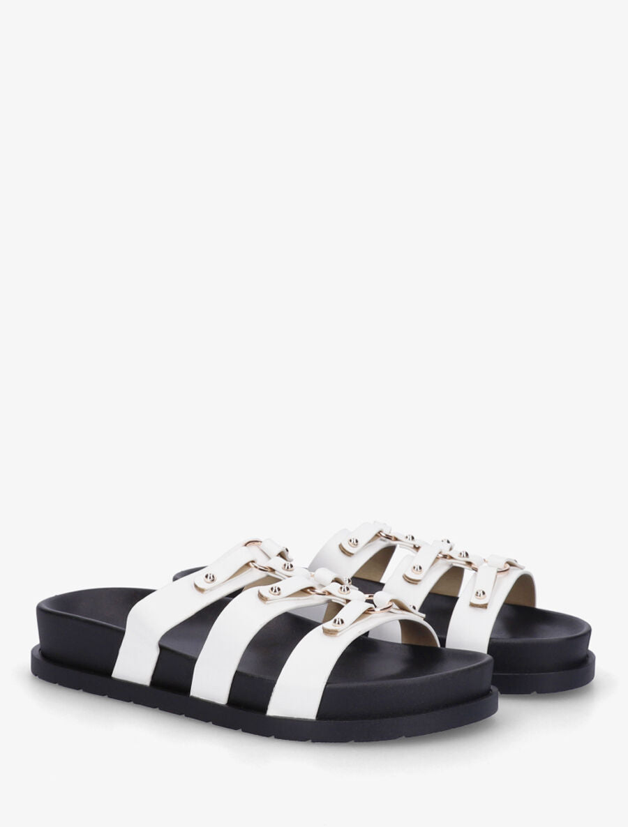 Claquettes cloutées style spartiates - Blanc - 4
