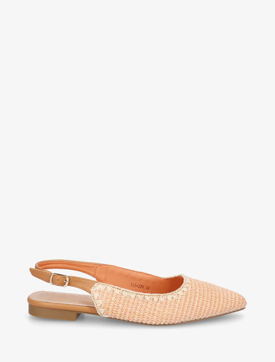 Ballerines pointues effet osier - Rose saumon - 5