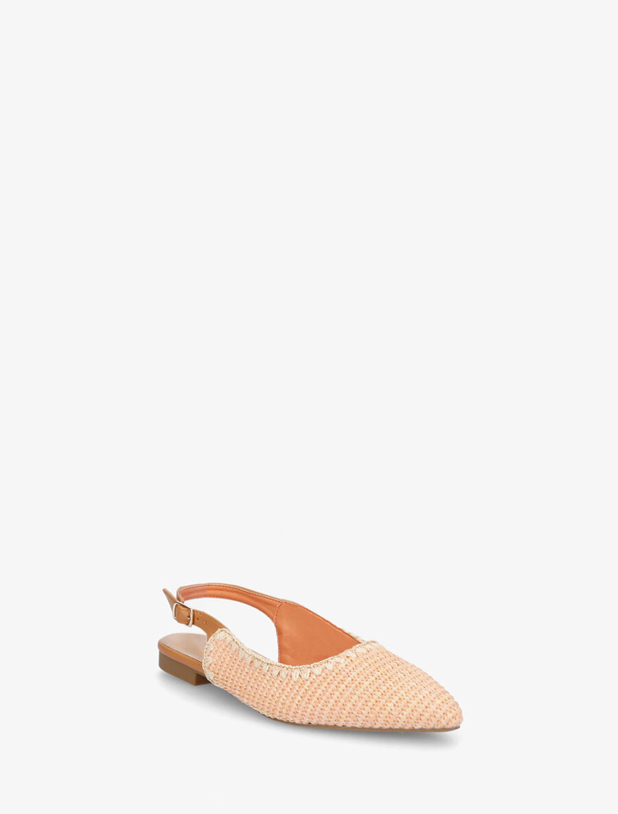 Ballerines pointues effet osier - Rose saumon - 2