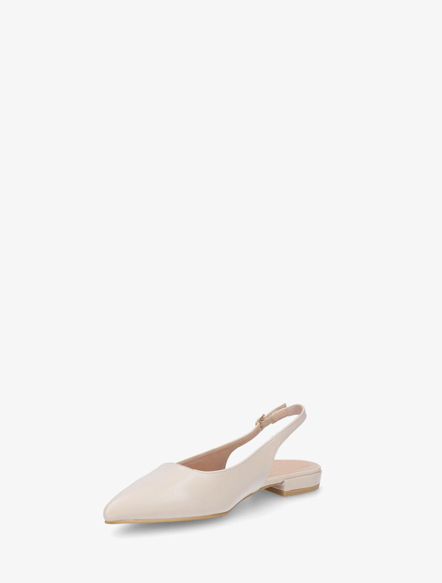 Ballerines à bout pointu et arrière ouvert - Beige - 3