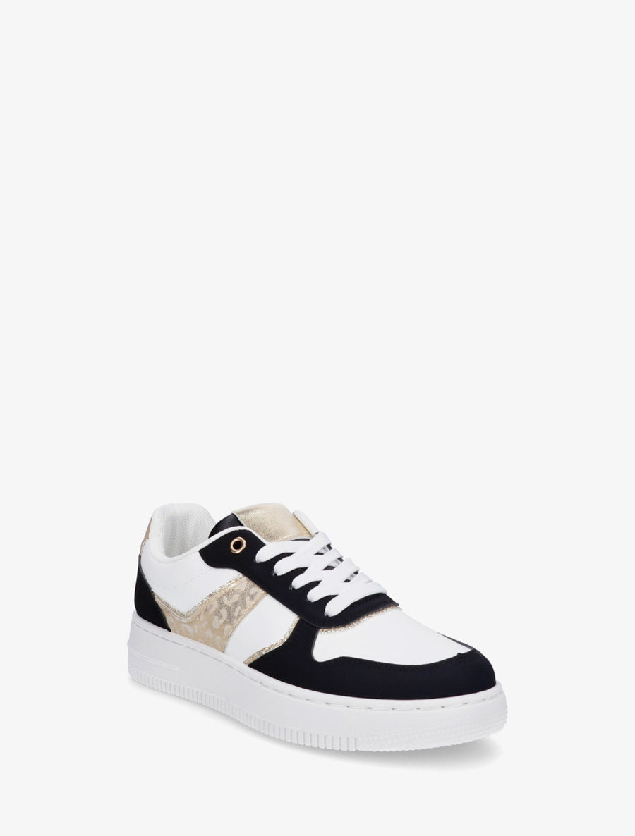 Sneakers à empiècement effet nubuck et détail irisé - Noir - 2