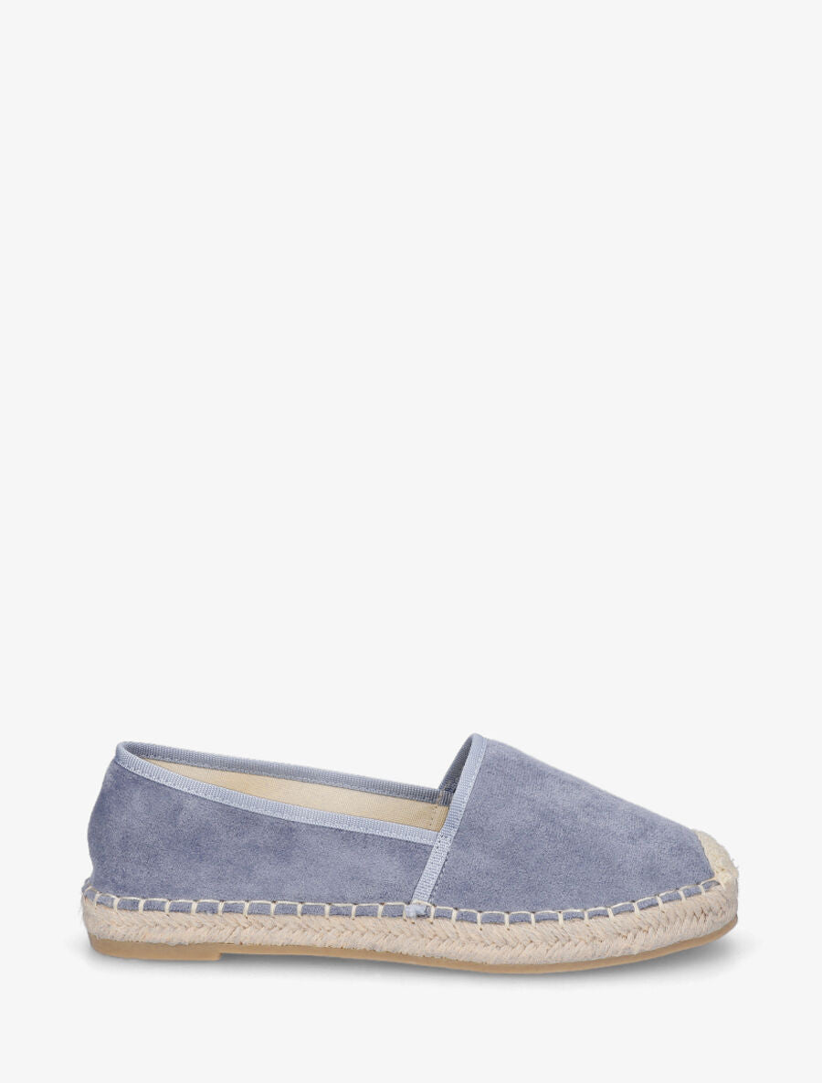 Espadrilles plates en suédine - Bleu denim - 1