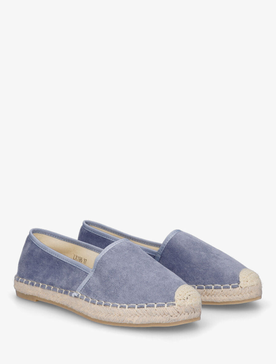 Espadrilles plates en suédine - Bleu denim - 4