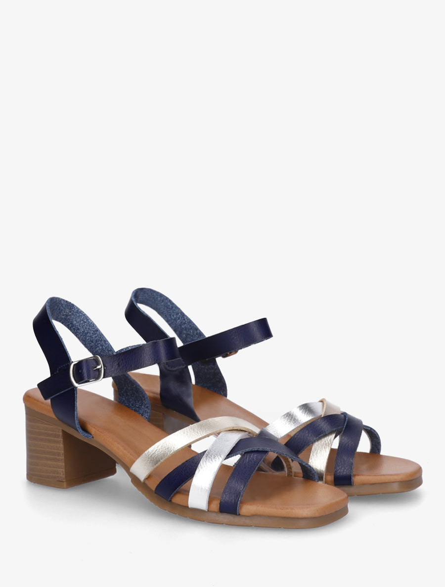 Sandales à brides entrelacées - Marine - 4