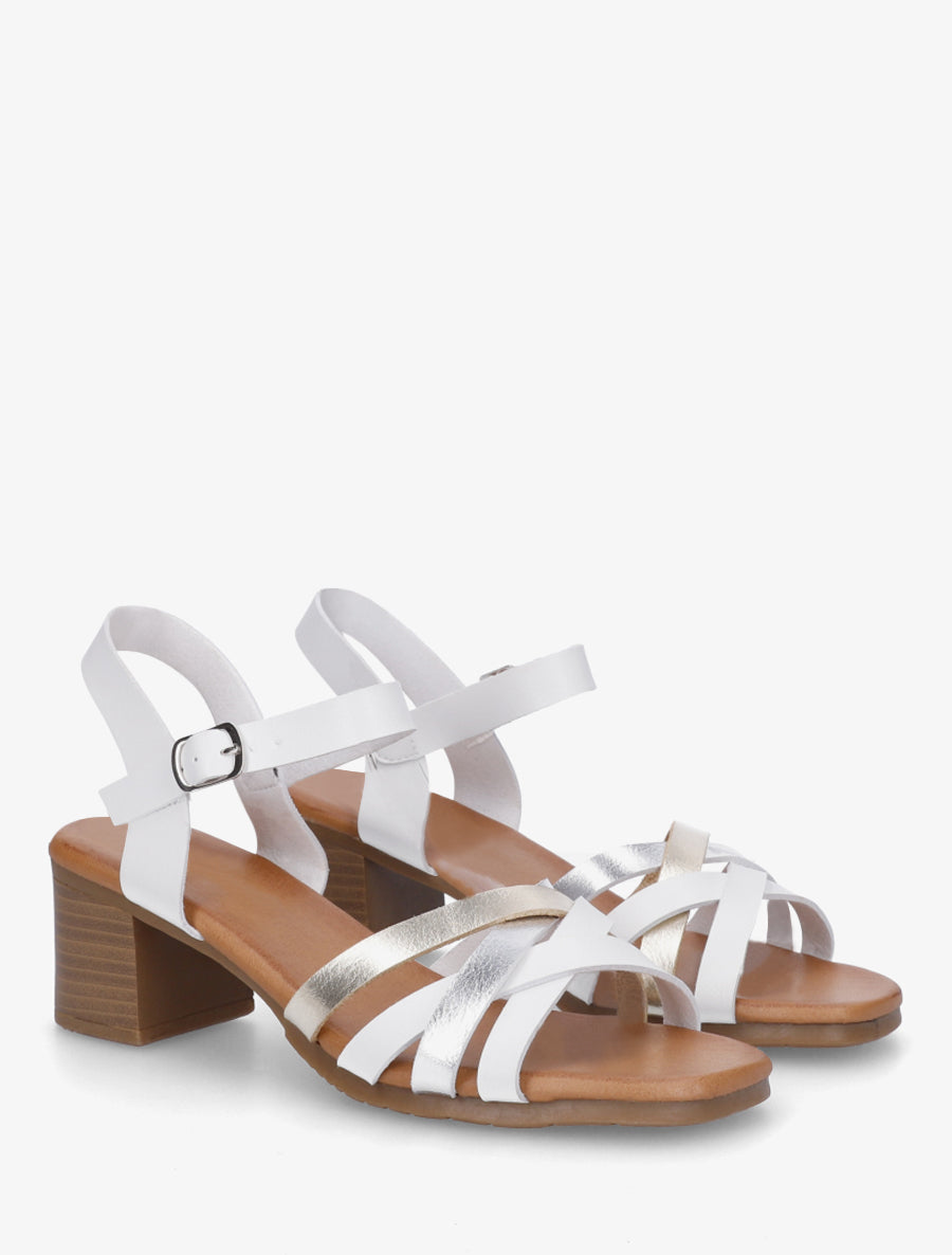 Sandales à brides entrelacées - Blanc - 4