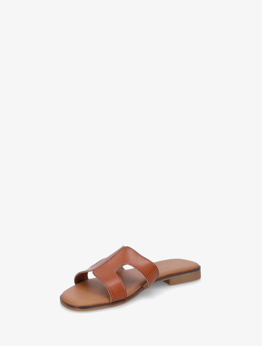 Claquettes ajourées en simili - Camel - 3