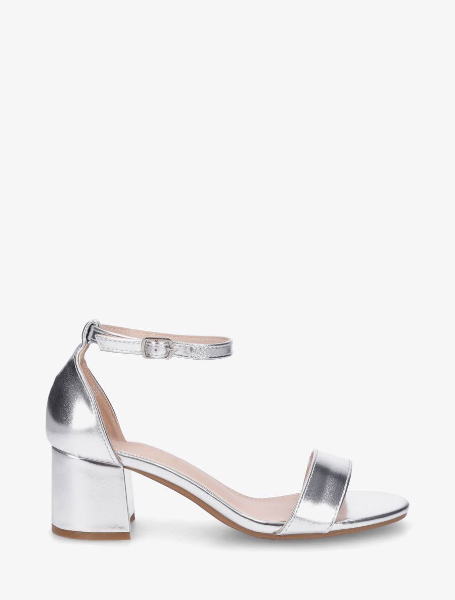 Sandales classiques à talon - Argent - 1