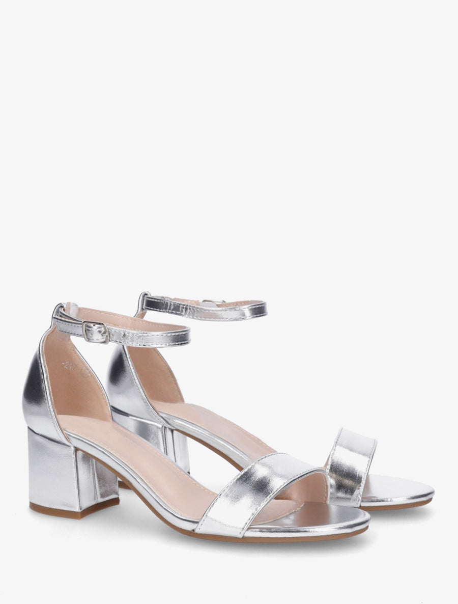 Sandales classiques à talon - Argent - 4
