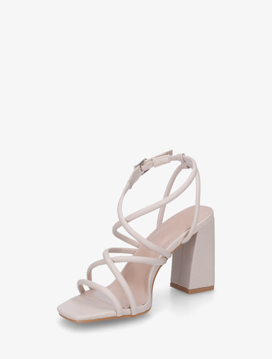 Sandales à talon multibrides - Beige - 3