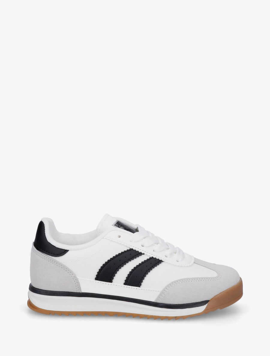 Sneakers à empiècement effet nubuck - Noir - 1