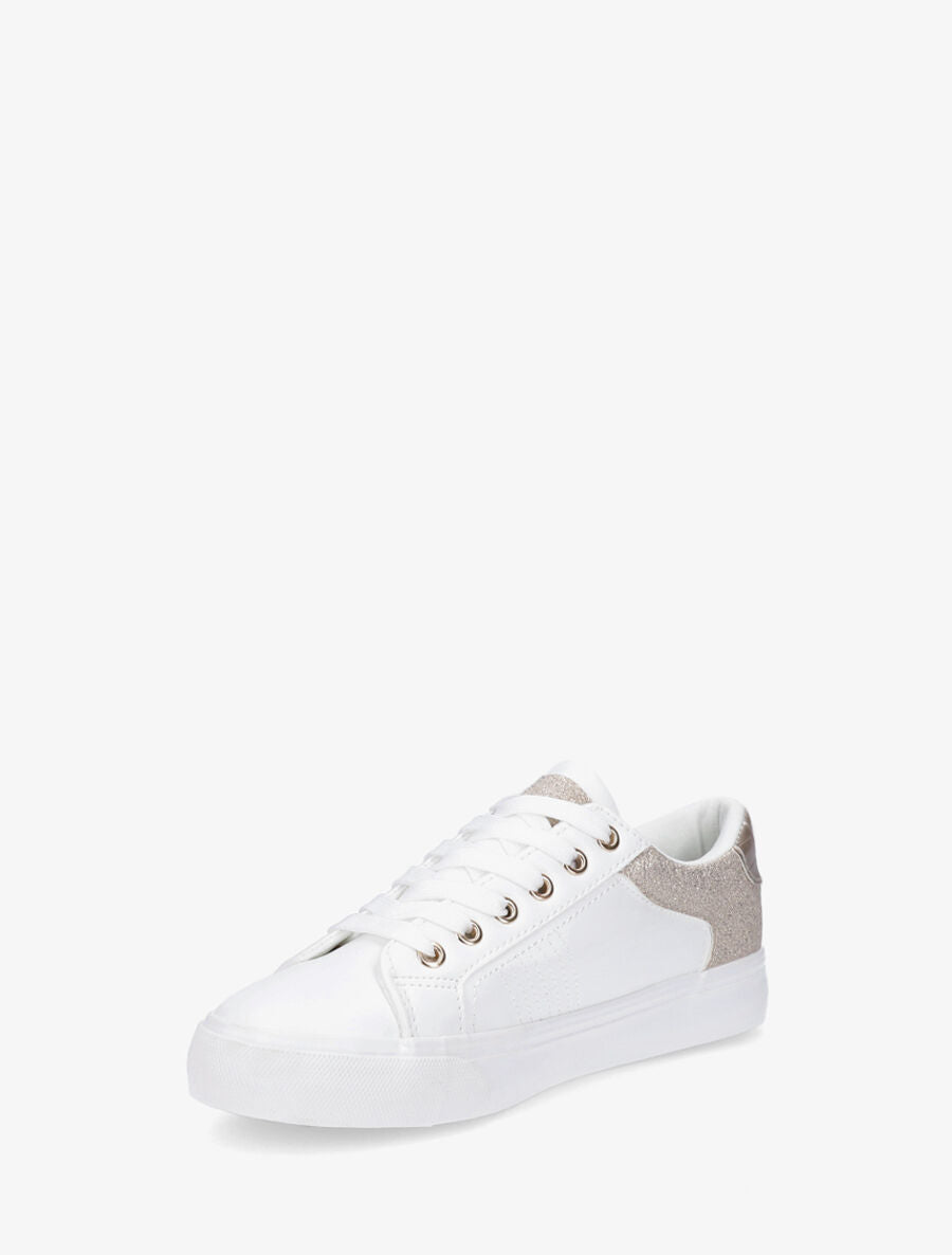 Sneakers en simili à flocage - Or - 3
