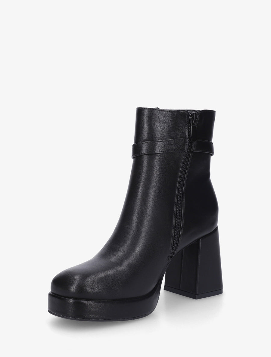 Bottines à plateforme et sangle - Noir - 3