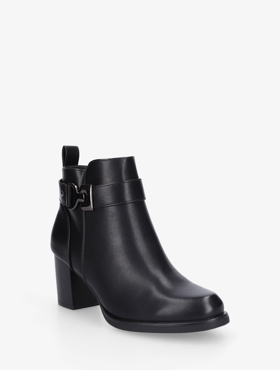 Bottines basiques en simili - Noir - 2