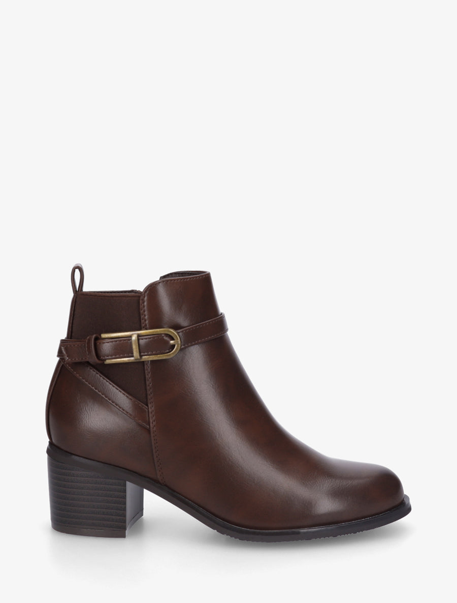 Bottines classiques à boucle - Marron - 1