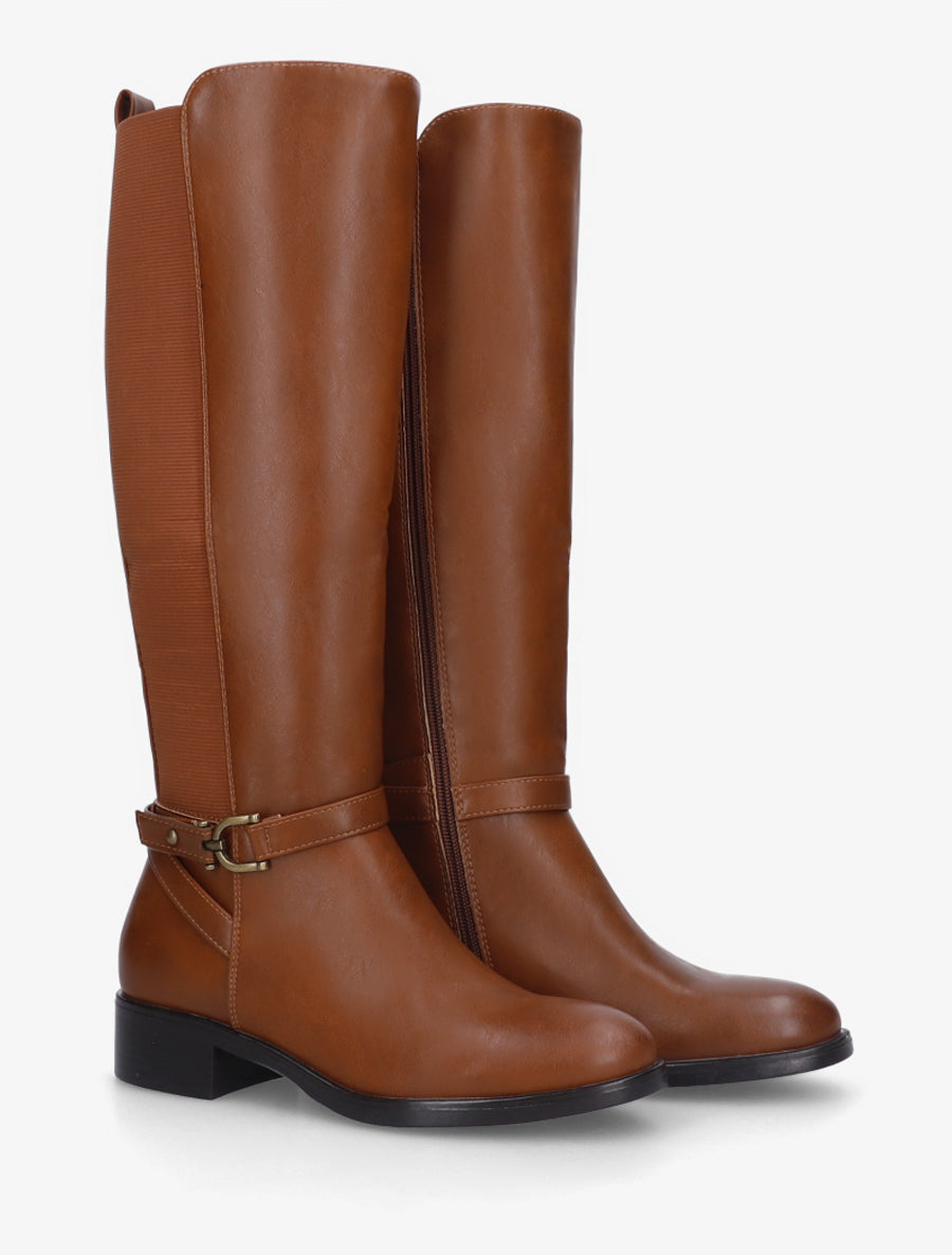 Bottes basses casual en simili - Camel - 4
