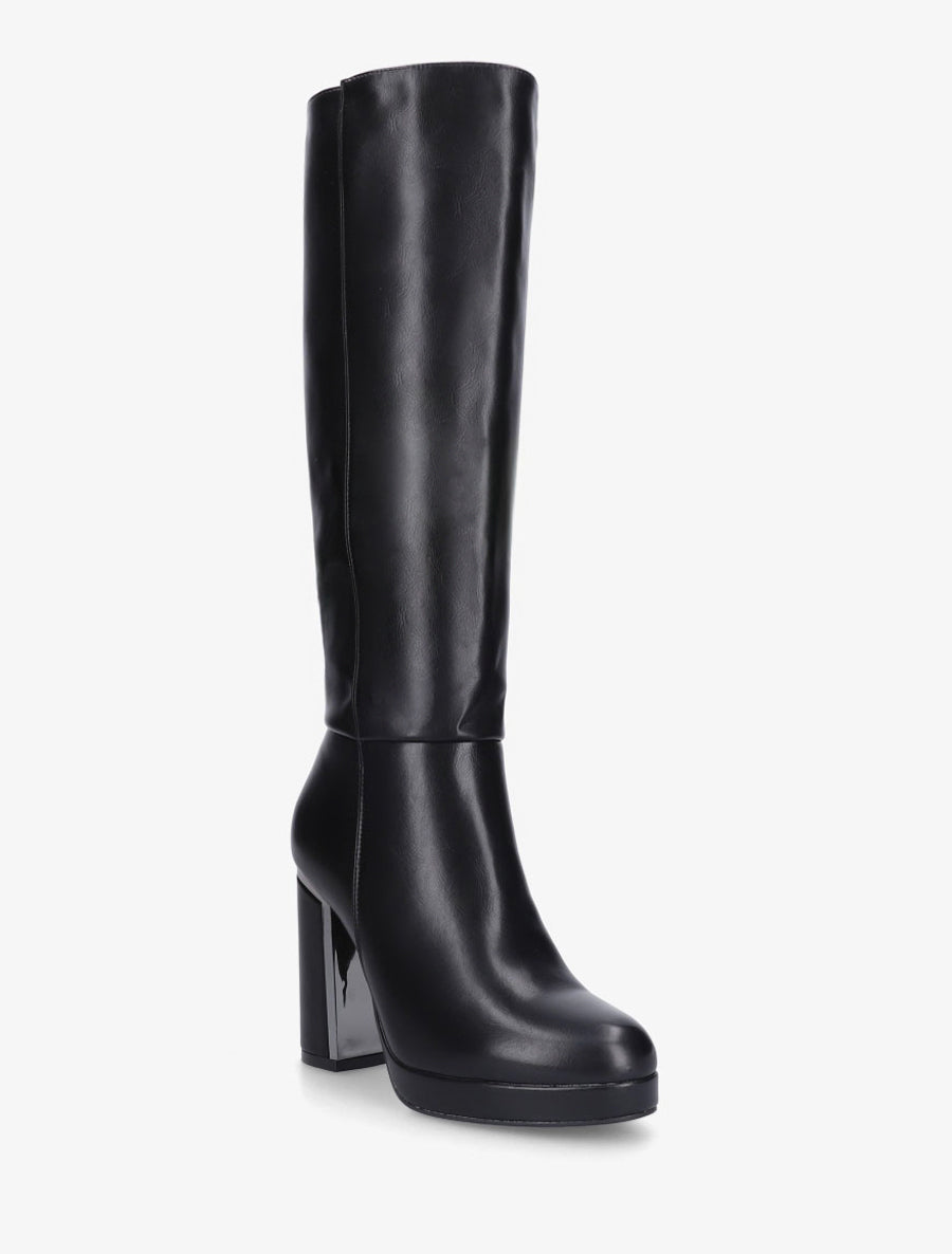 Bottes simili à talon métallique - Noir - 2