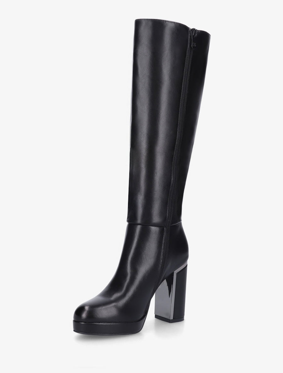 Bottes simili à talon métallique - Noir - 3