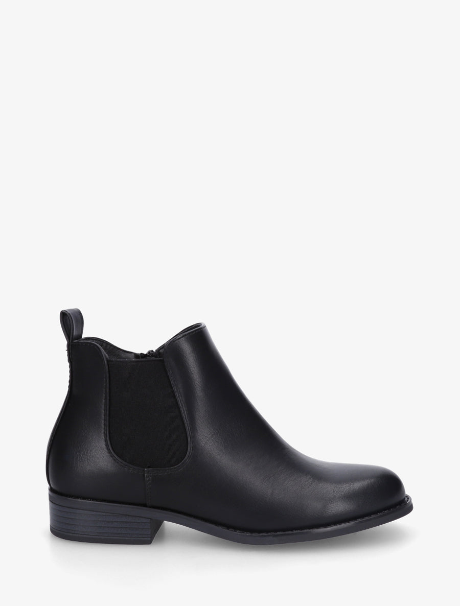 Bottines basiques en simili - Noir - 1