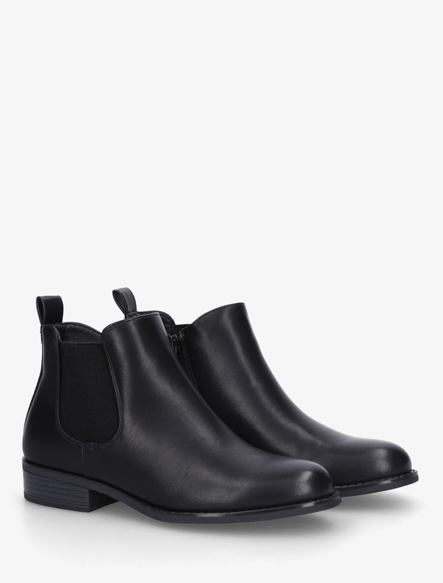 Bottines basiques en simili - Noir - 4