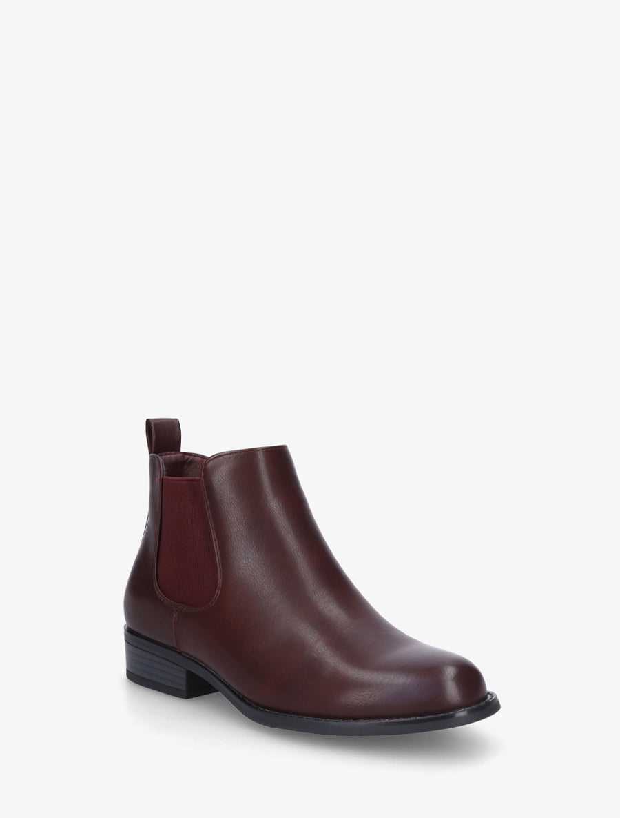 Bottines basiques en simili - Lie de vin - 2