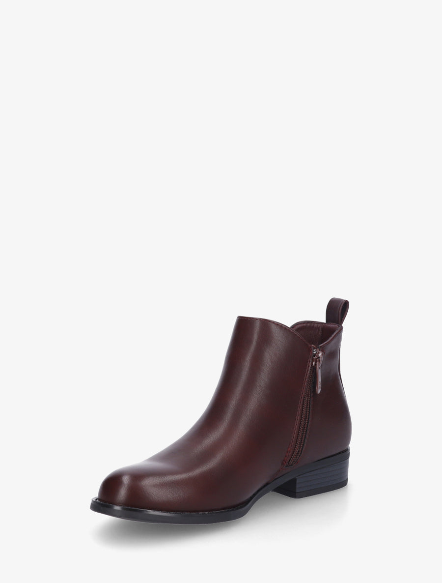 Bottines basiques en simili - Lie de vin - 3