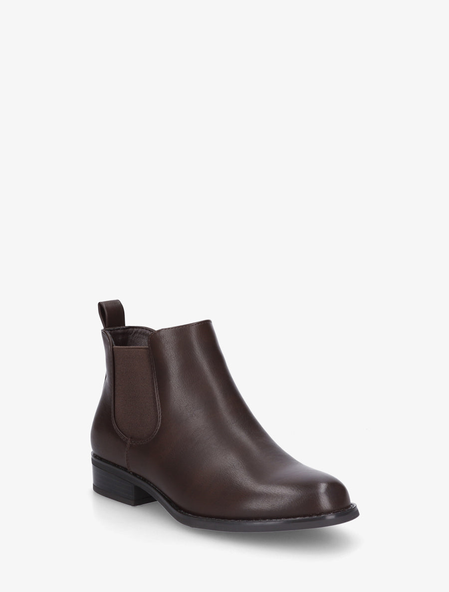 Bottines basiques en simili - Marron - 2