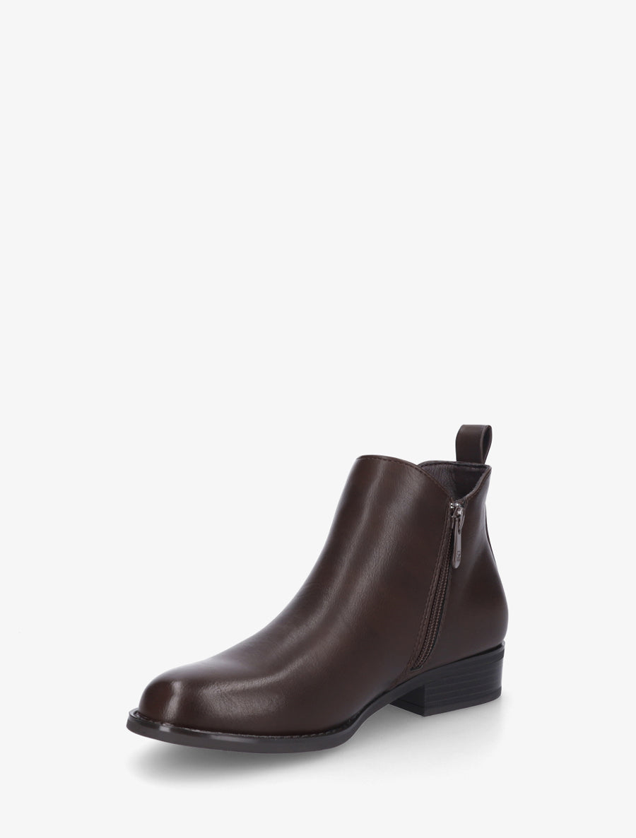Bottines basiques en simili - Marron - 3