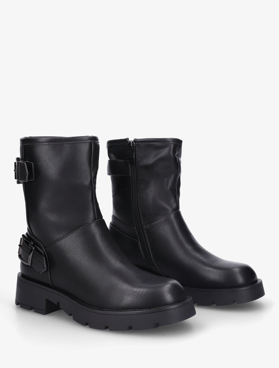 Boots montantes style motard - Noir - 4