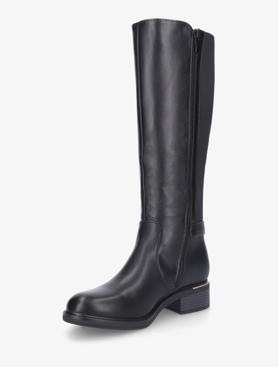 Bottes élastiquées style cavalière - Noir - 3