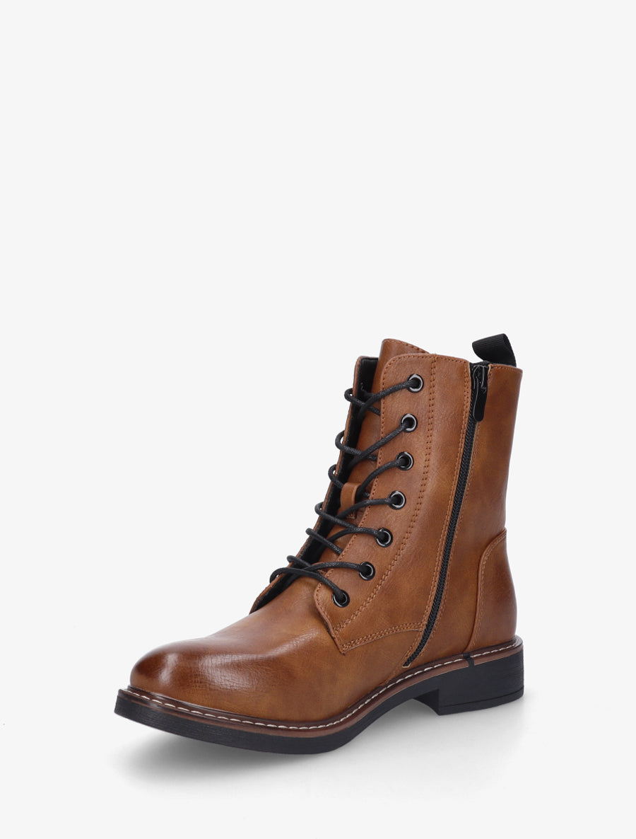 Bottines montantes à lacets - Camel - 3